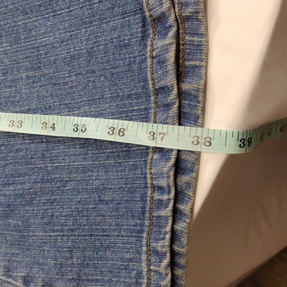 Vintage Denim Skirt Blue Jean Maxi Lei Ultra Lowrise - Picture 6 of 8